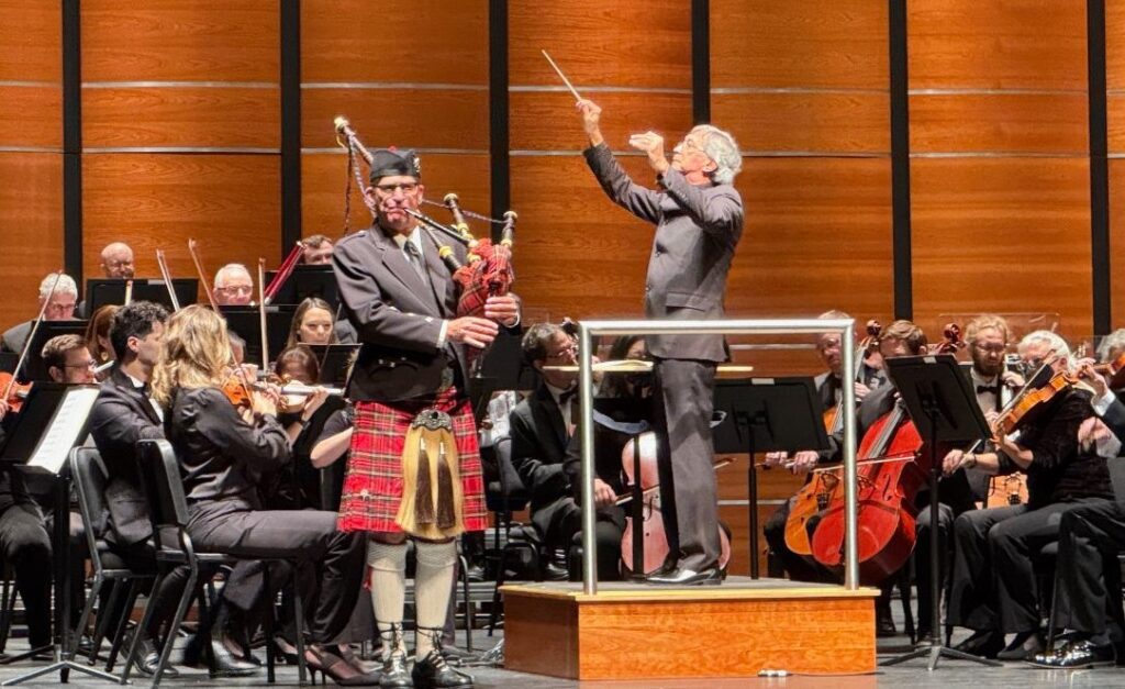 David Shackelford on stage with Austin Symphony Orchestra.